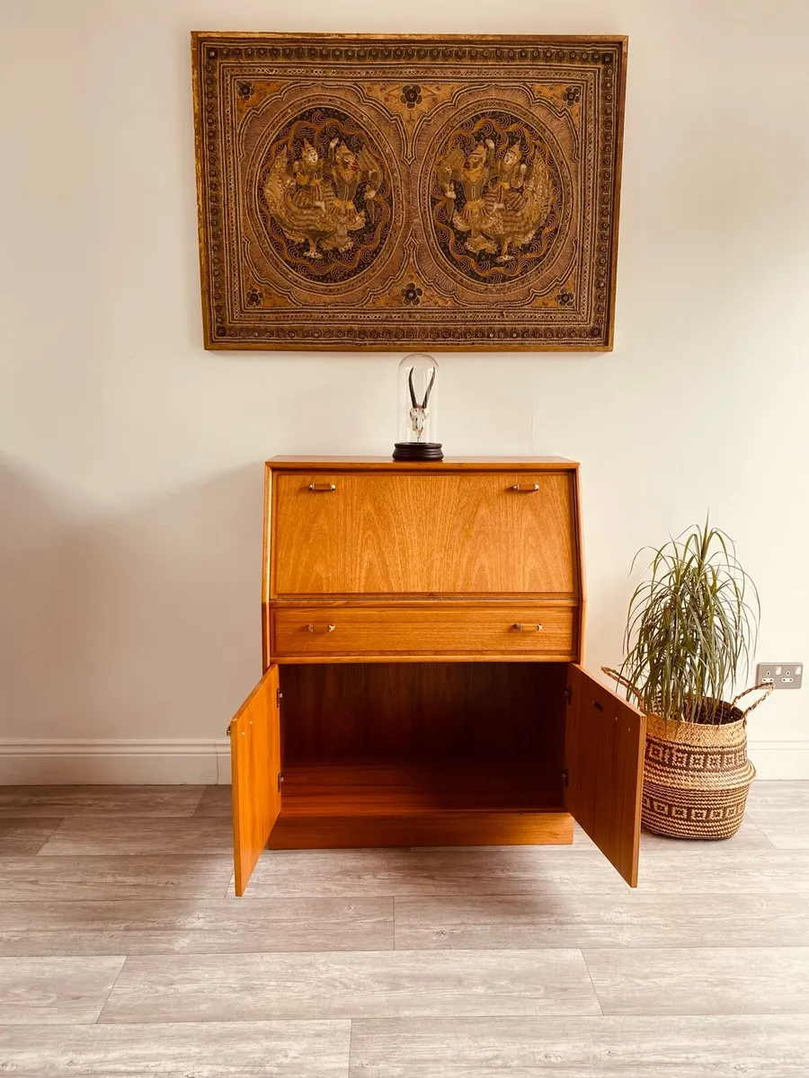 Mid Century Writing Bureau Desk Work Station - Image 4