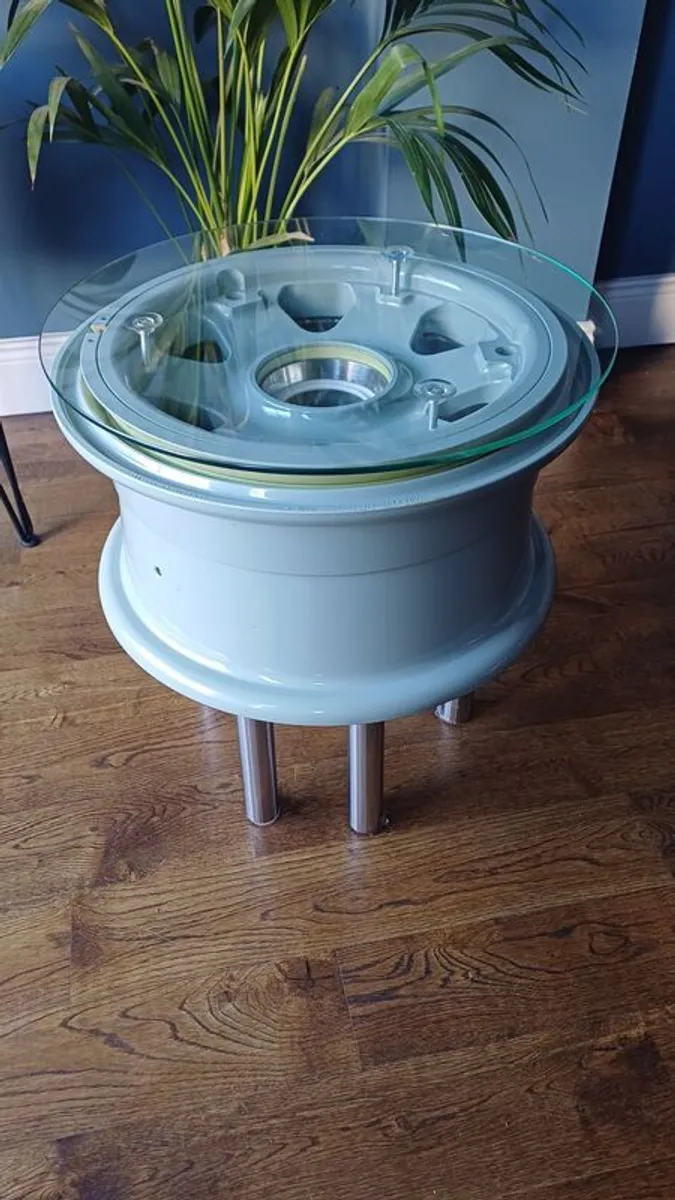 Up cycled Eurofighter Typhoon Main Wheel Coffee Table - Image 1