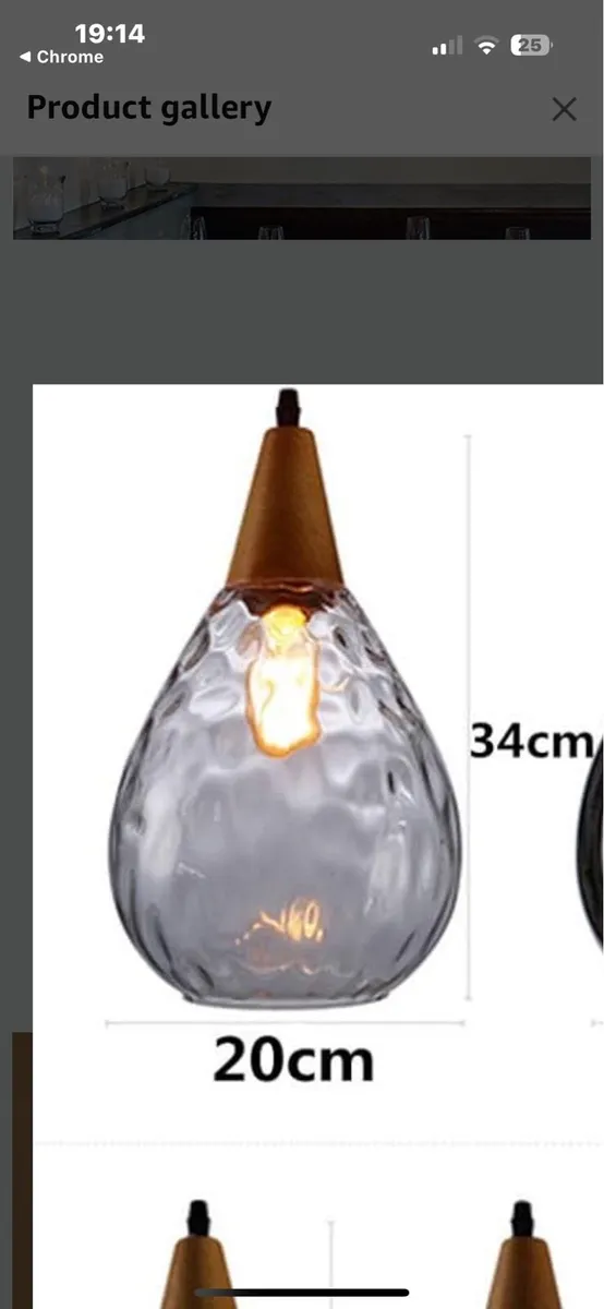 Pendent light with glass shade - Image 3