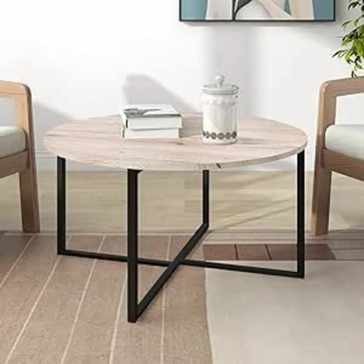 Coffee Table Round Coffee Table Living Room office - Image 3