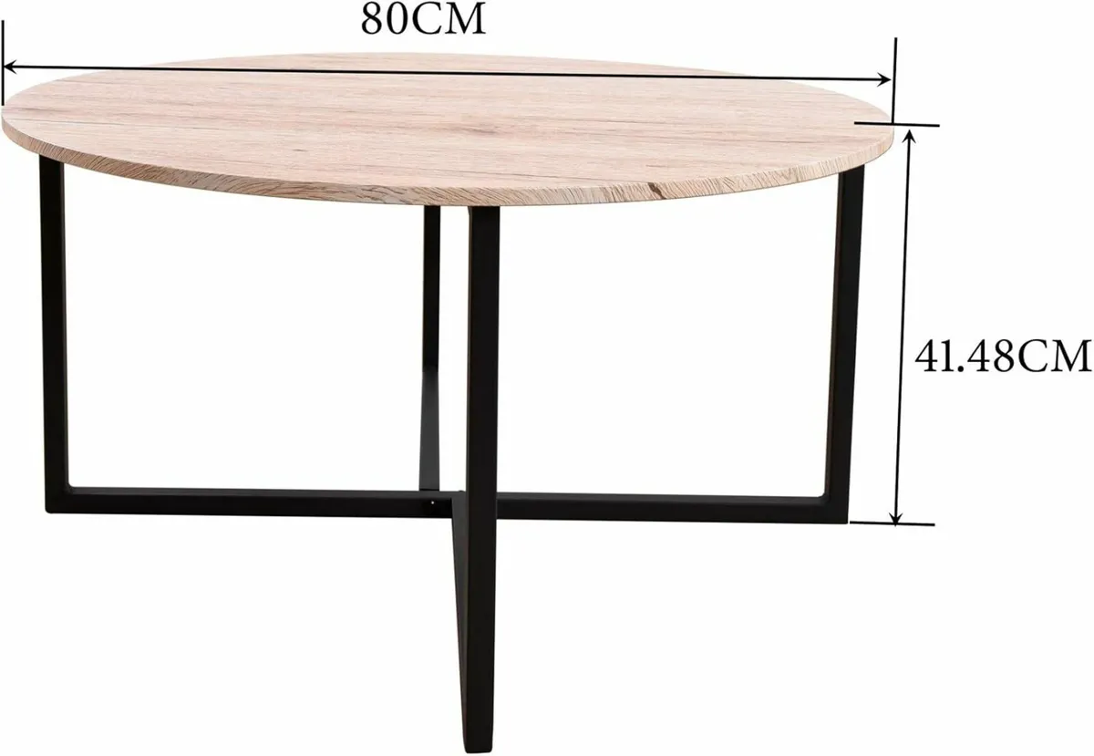 Coffee Table Round Coffee Table Living Room office - Image 4