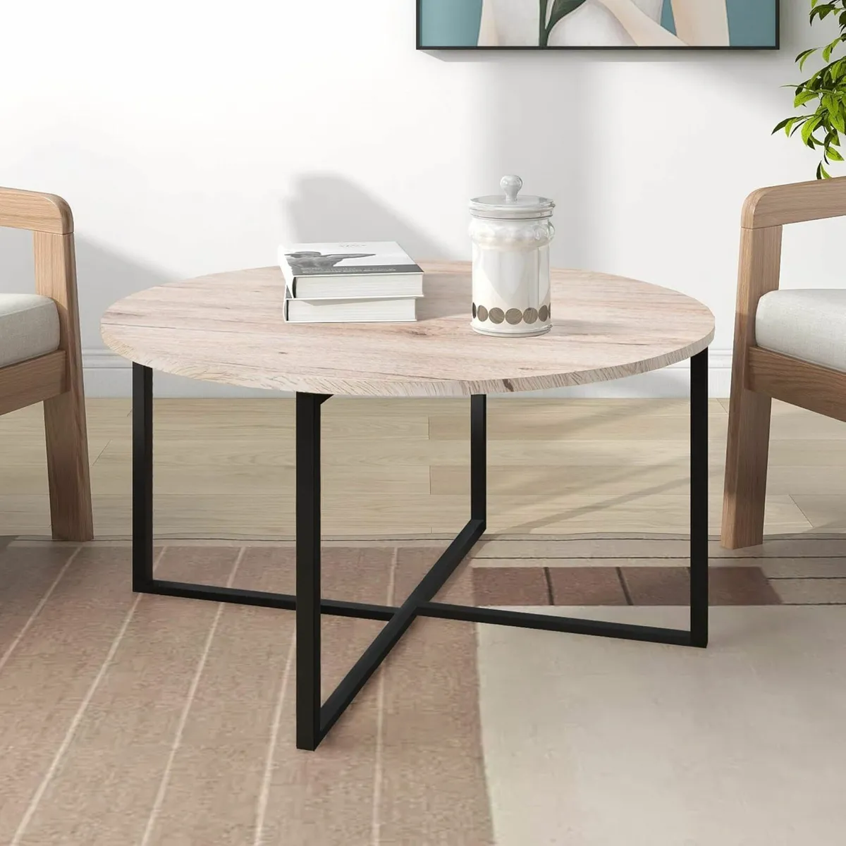 Coffee Table Round Coffee Table Living Room office - Image 1