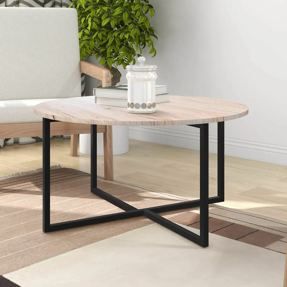 Coffee Table Round Coffee Table Living Room office - Image 2