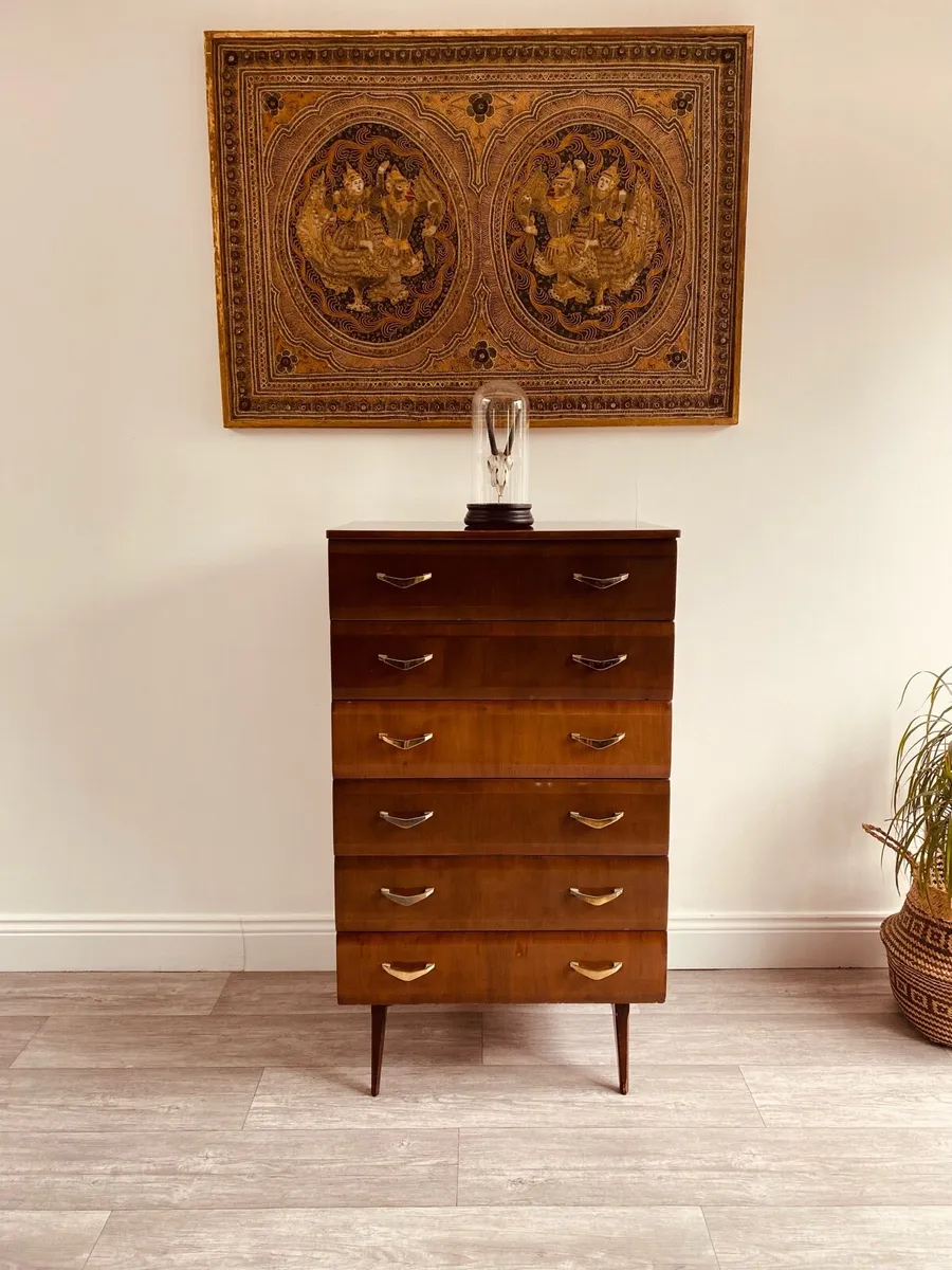 Mid Century Tallboy Chest of Drawers - Image 1