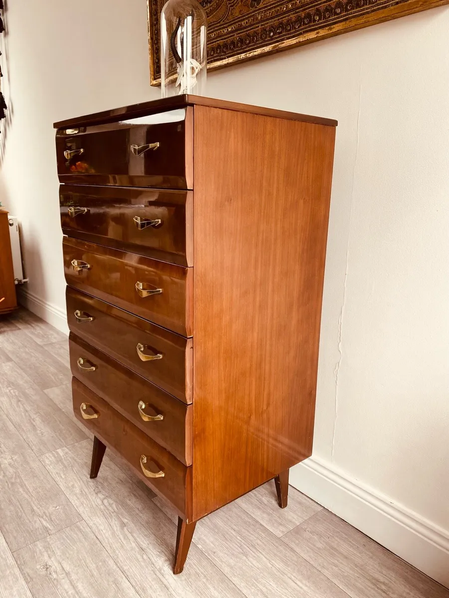 Mid Century Tallboy Chest of Drawers - Image 4