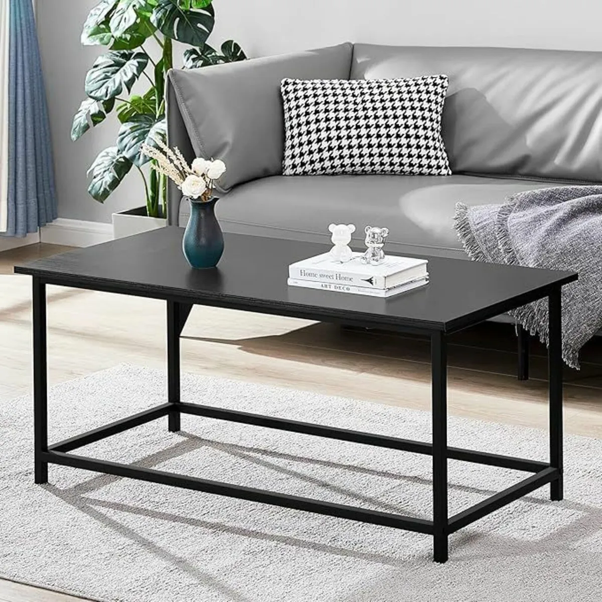 Black Coffee Table Simple Modern Design 100x50CM - Image 1