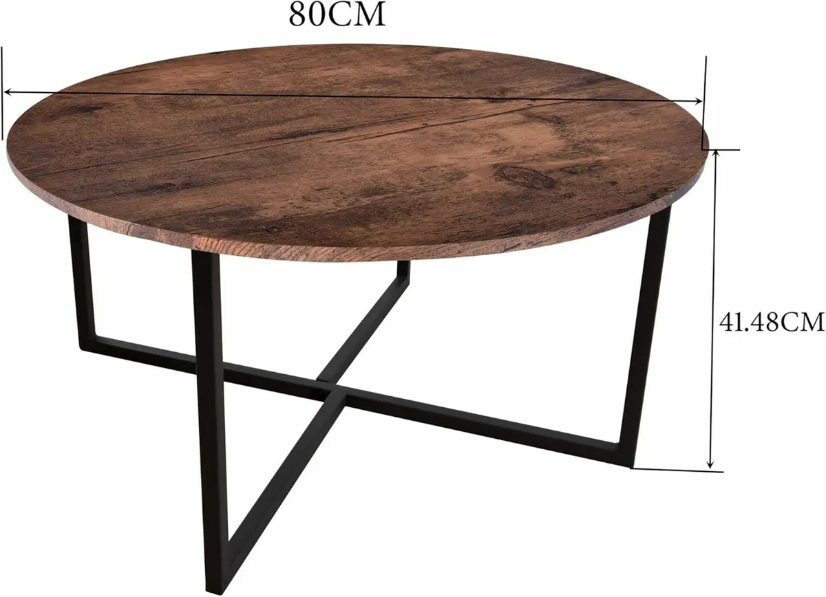 Round Coffee Table End Table Living Room cafe - Image 2