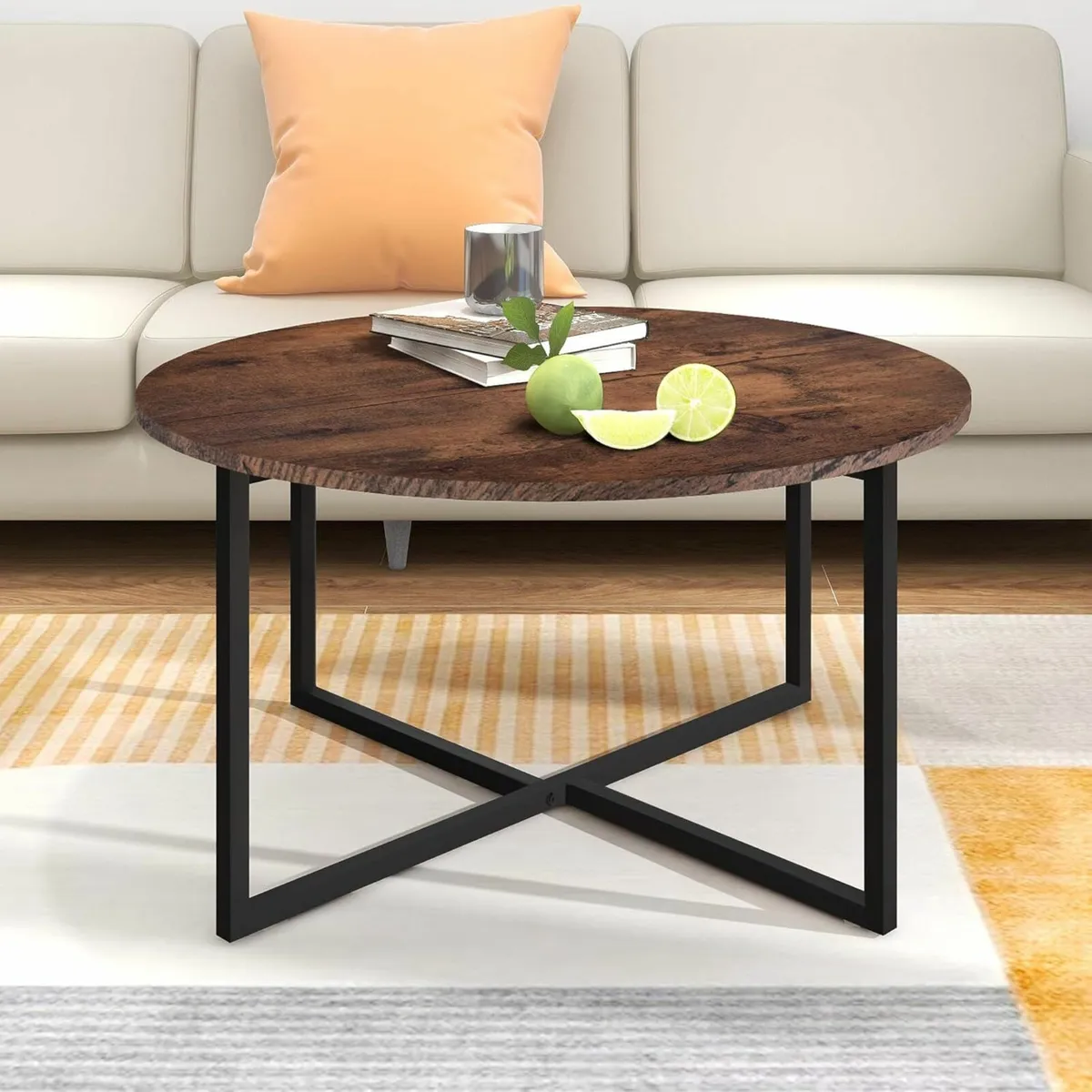 Round Coffee Table End Table Living Room cafe - Image 4