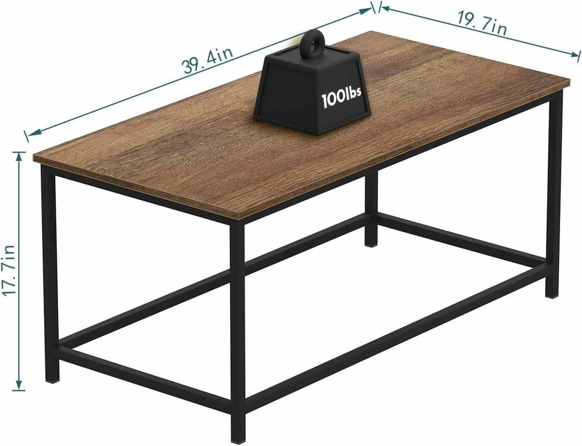 Coffee Table Modern Living Room Office 100x50cm - Image 3