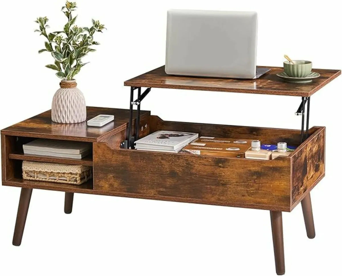 Coffee Table Laptop Lift Top Storage 100x50cm - Image 1