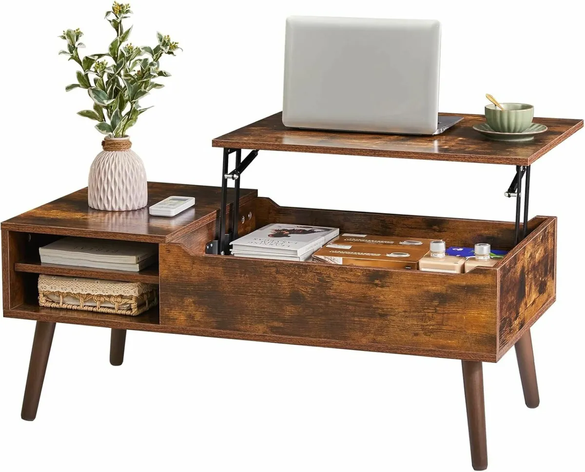 Coffee Table Laptop Lift Top Storage 100x50cm - Image 3