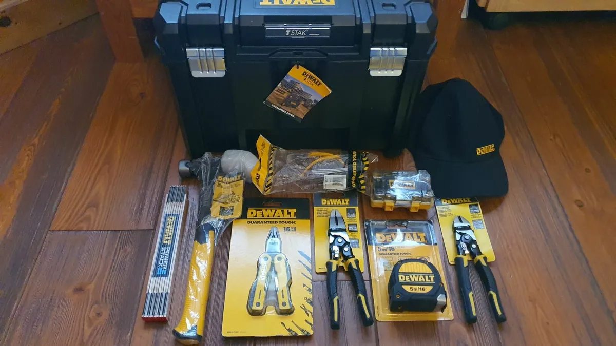 Selection of Dewalt hand tools and bits - Image 1