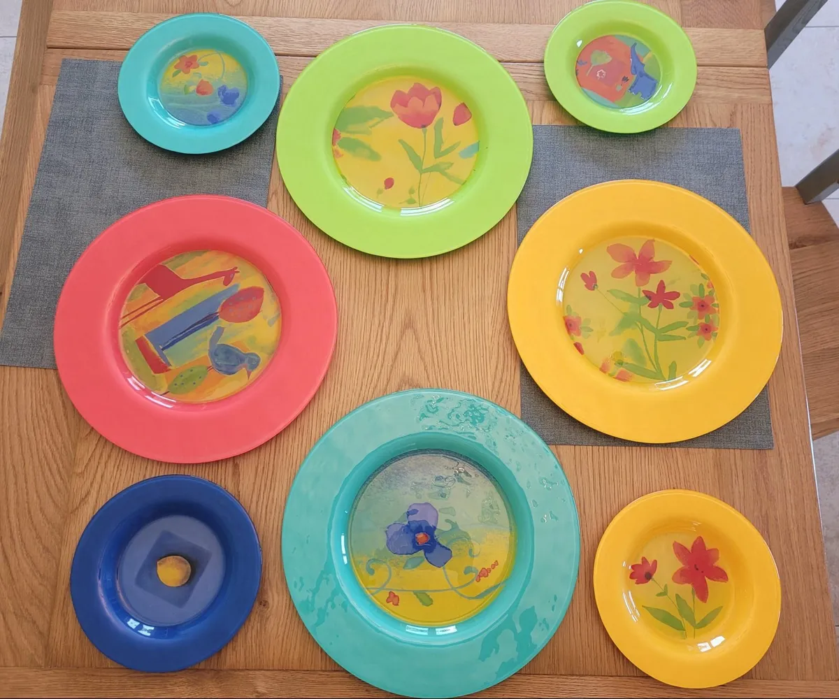 Dibbern Vintage Hand Painted Plates/Chargers - Image 1