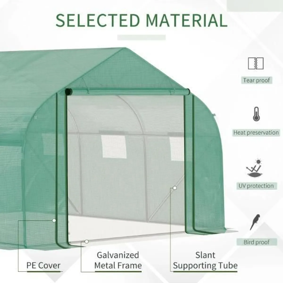 New Walk-in Polytunnel Garden Greenhouse - Image 4