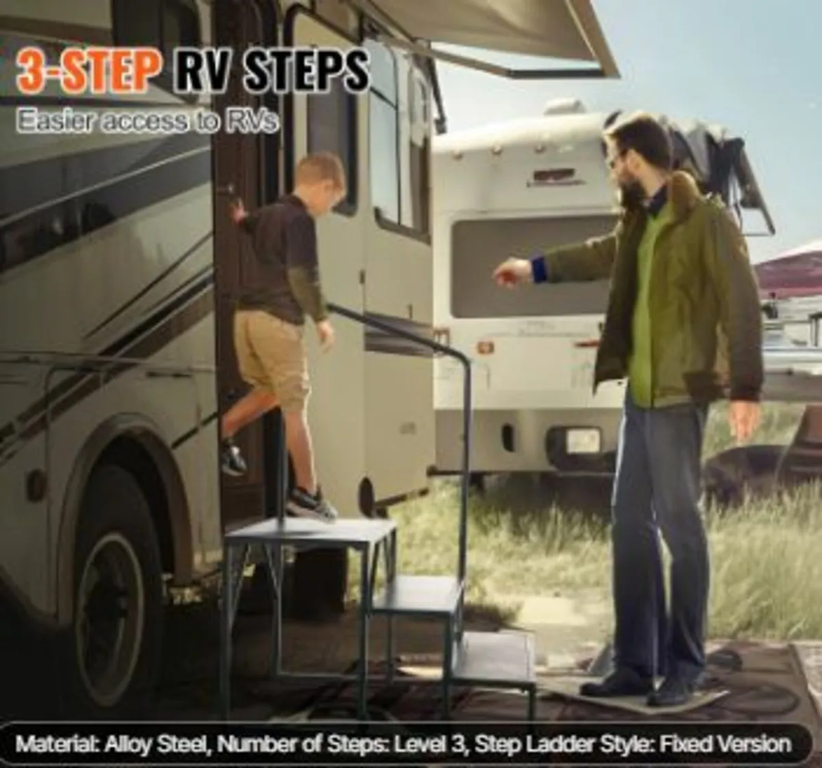 Steps, 3-Step RV Stairs, 440 LBS Load Capacity - Image 2