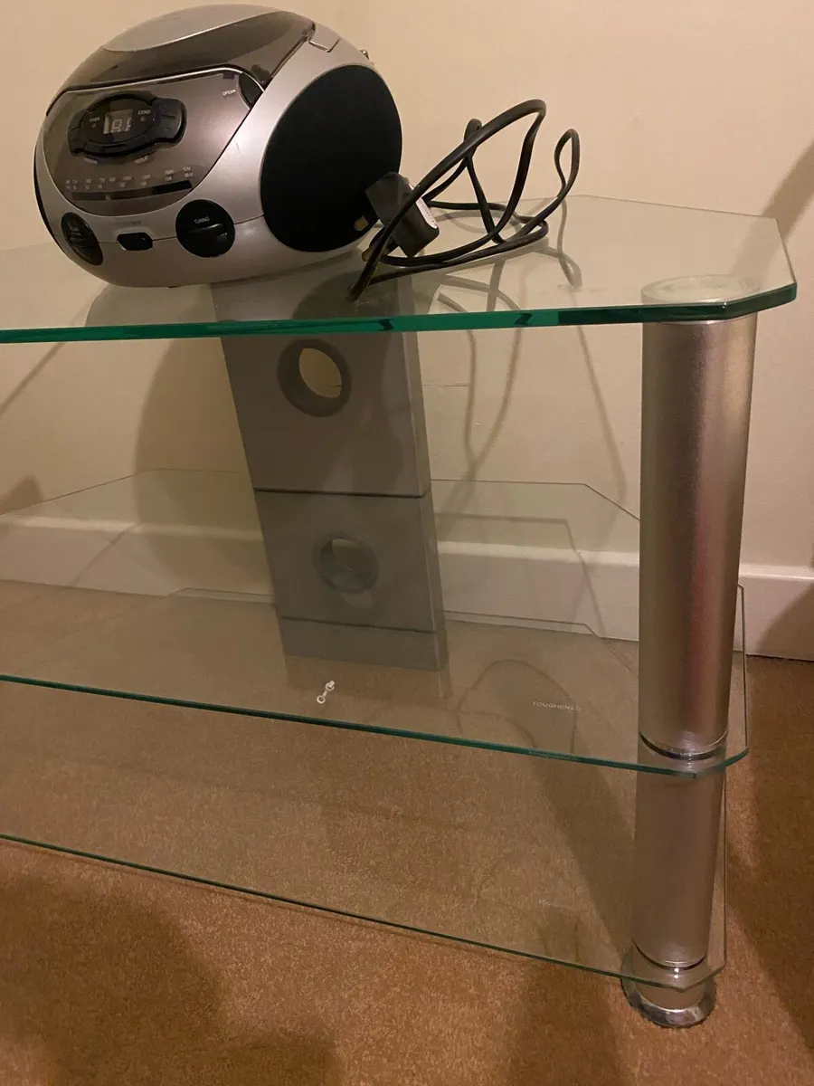 Glass and Chrome TV Table - Image 3