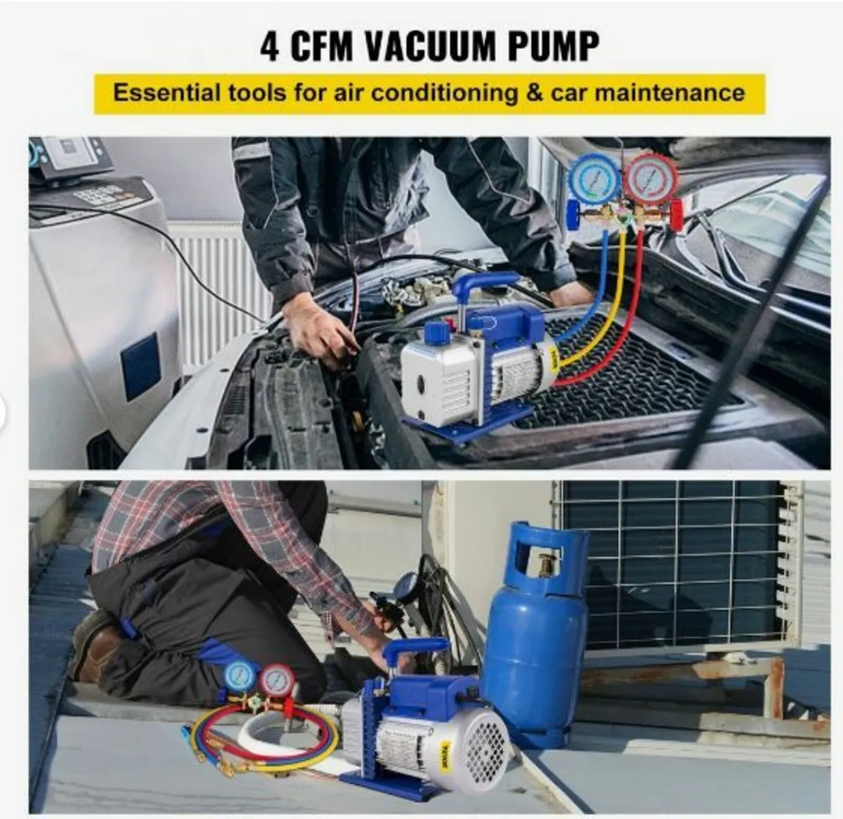 4CFM 1/3HP Vacuum Pump Ac Vacuum - Image 2
