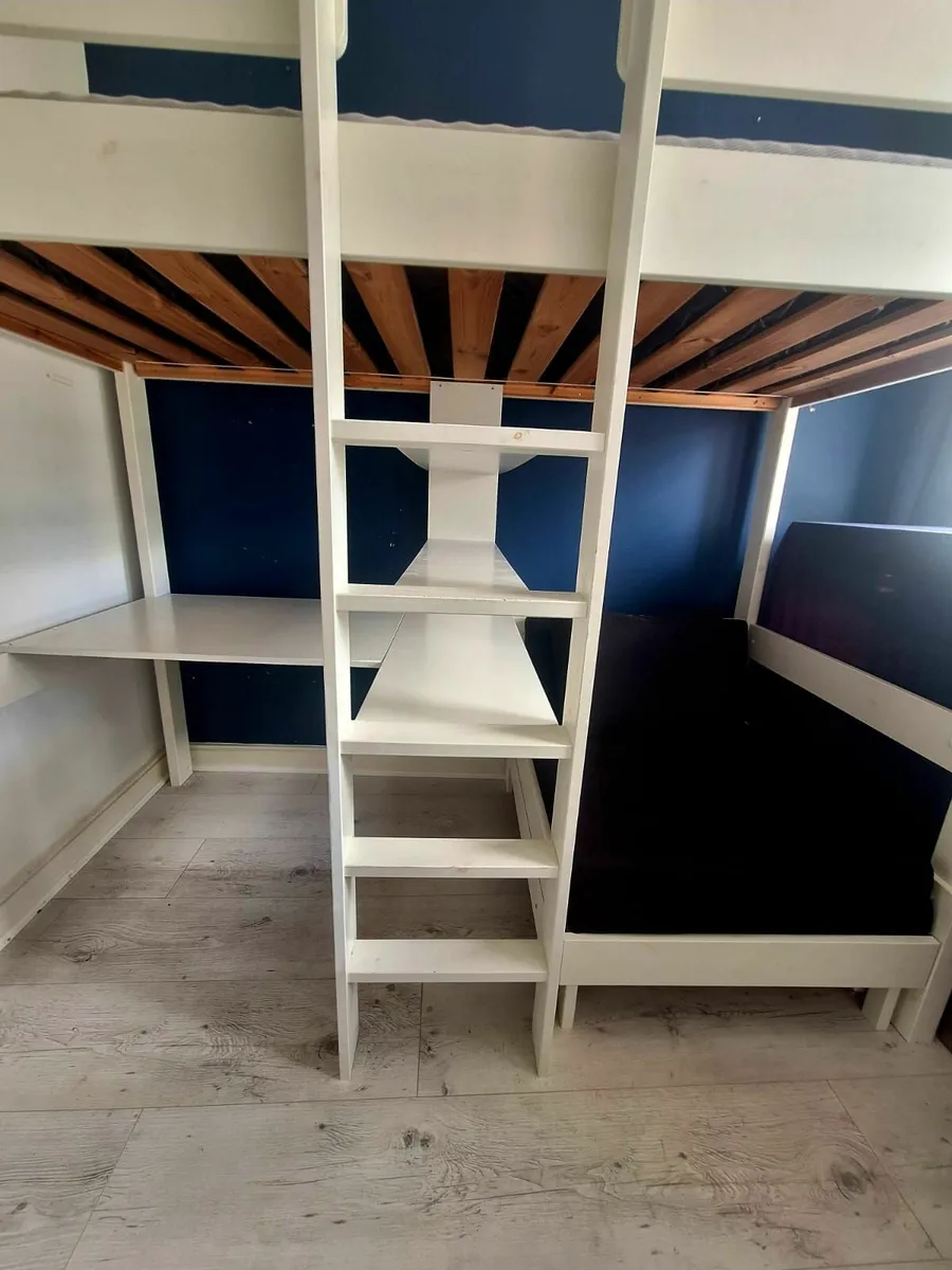 Uno/Flexa High Sleeper Single Bed with gaming desk - Image 4
