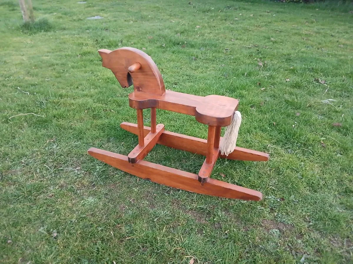 Mid Century Wooden Rocking Horse - Image 1