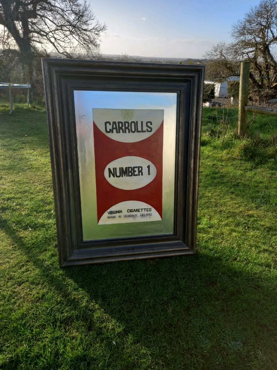 Very Large Handpainted Carrolls Advertising Mirror - Image 1