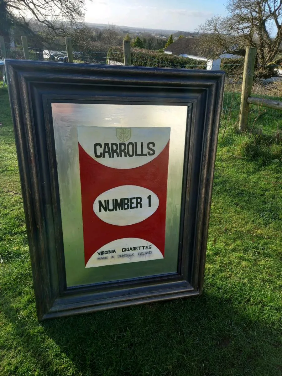 Very Large Handpainted Carrolls Advertising Mirror - Image 2
