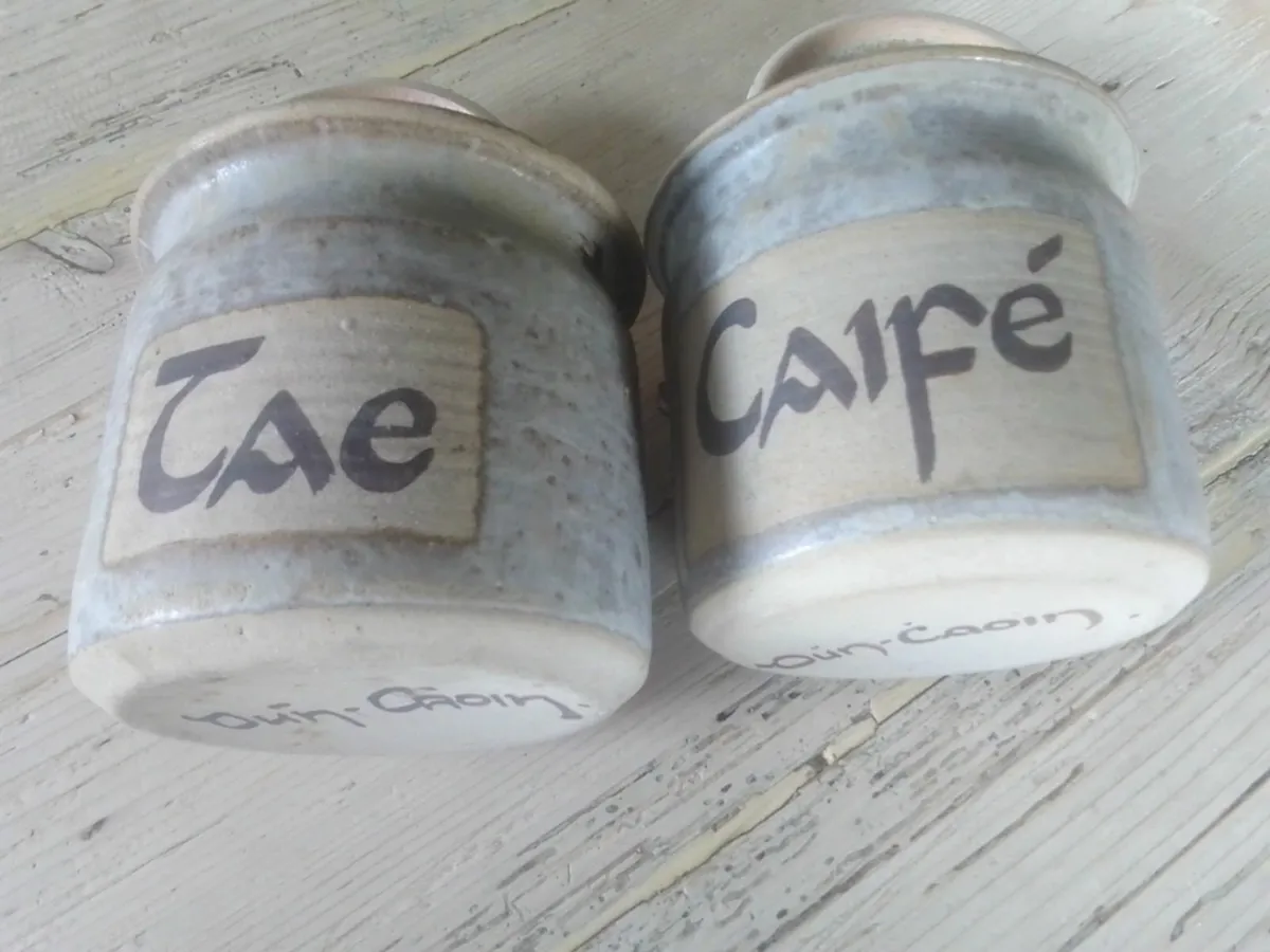 VINTAGE EARTHENWARE IRISH TEA & COFFEE CANISTERS - Image 2