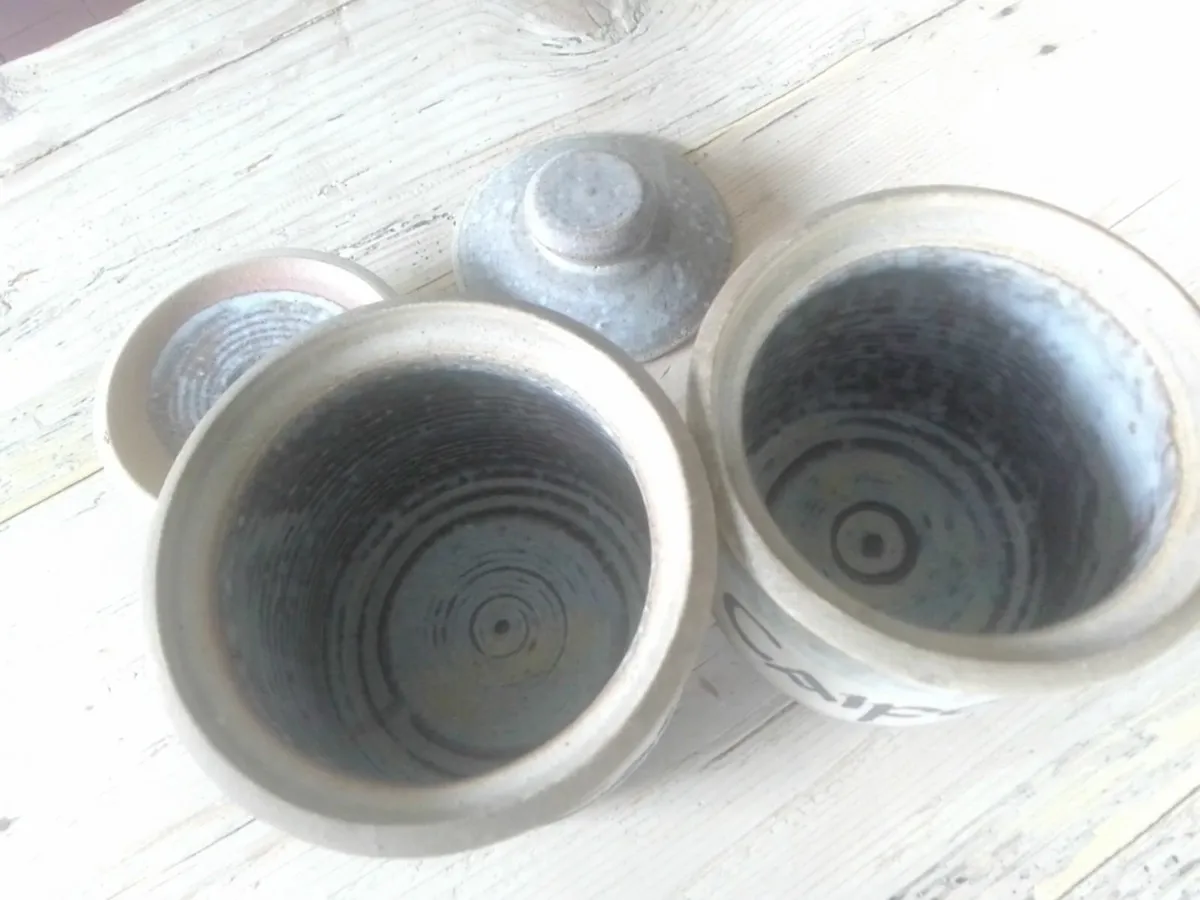 VINTAGE EARTHENWARE IRISH TEA & COFFEE CANISTERS - Image 4