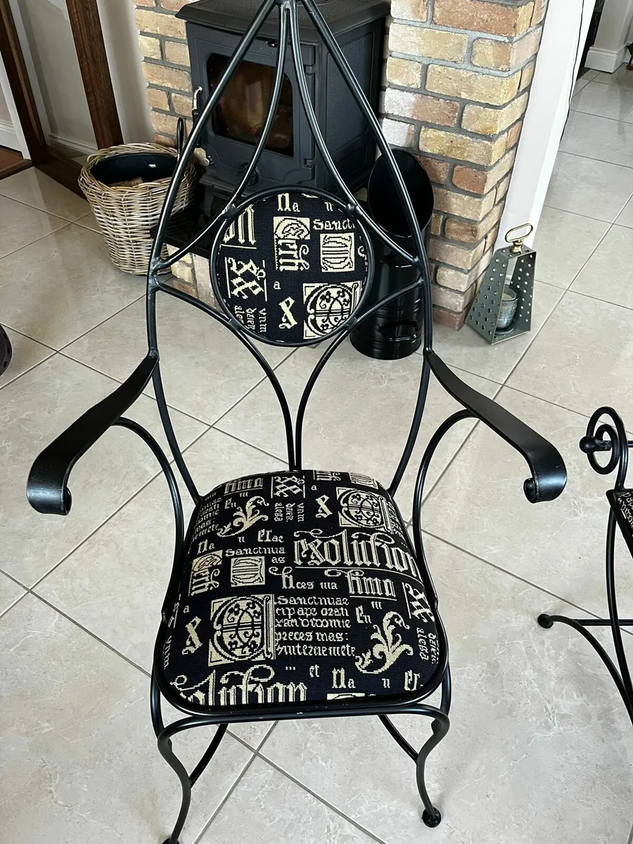 Wrought Iron Hall Table, Chair & Seat - Image 2