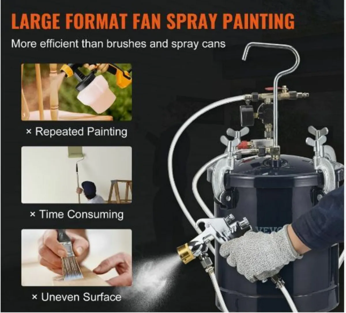 Spray Paint Pressure Pot Tank, 10L/2.5gal - Image 3