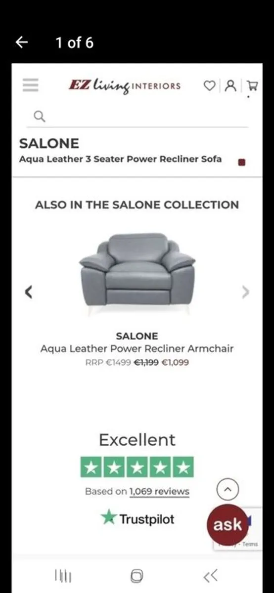 Leather electric recliner armchair - Image 3