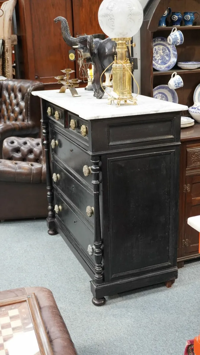 📌Antique Spanish Chest of Drawers with Marble Top - Image 3