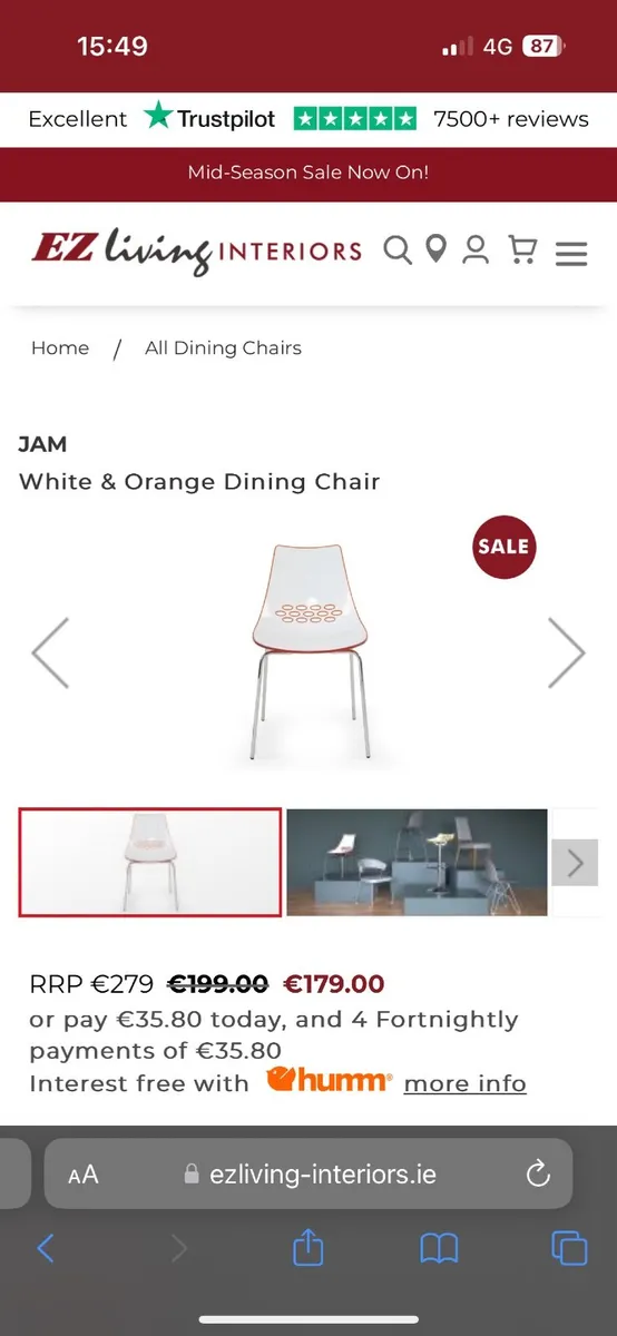 4 kitchen dining chairs - Image 1