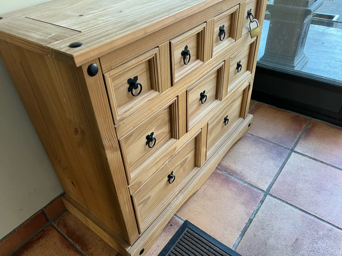 Mexican Pine Cabinet/ Drawer Set - Image 4