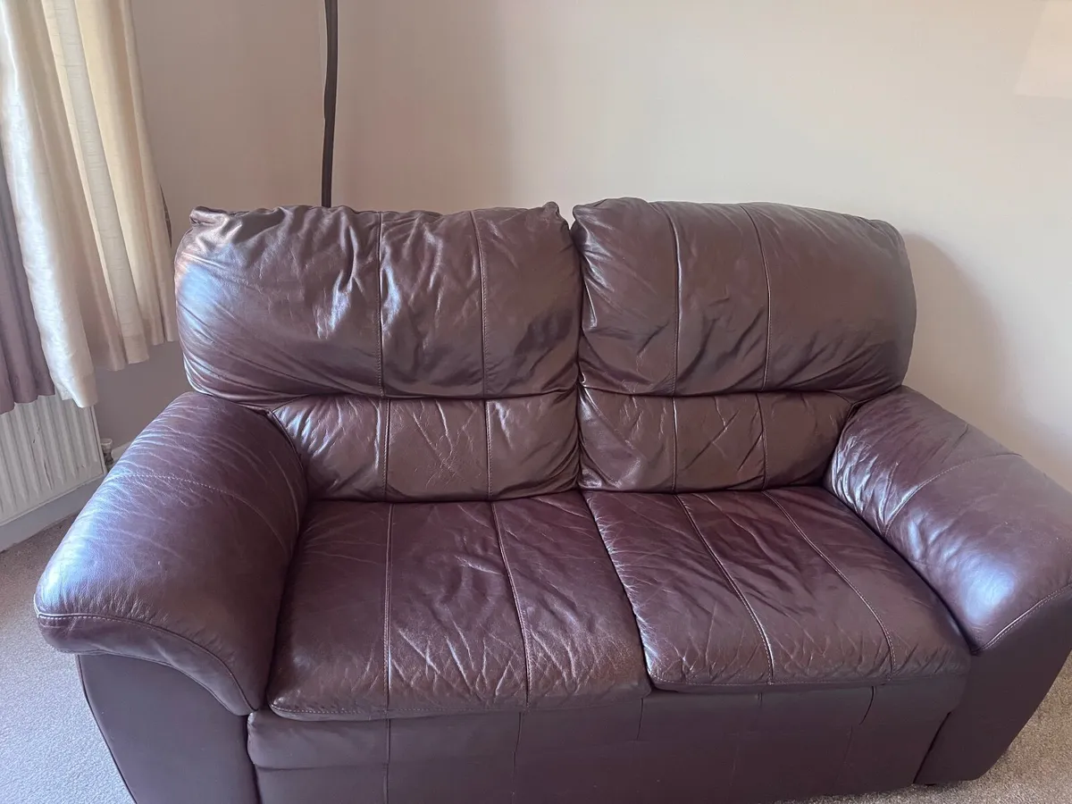 Genuine Brown leather 3,2 & 1 seater - Image 1