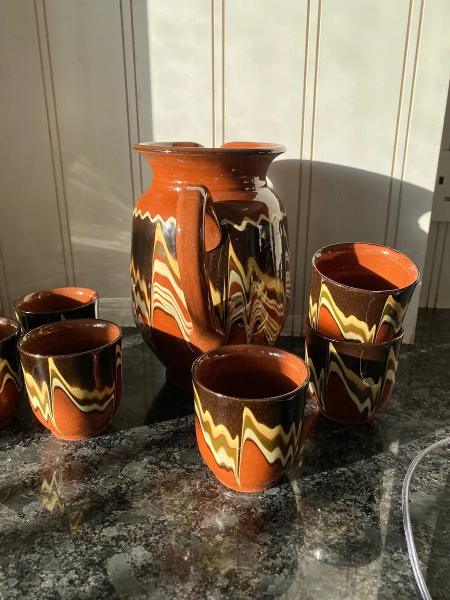 Jug & goblets - earthenware - Image 2