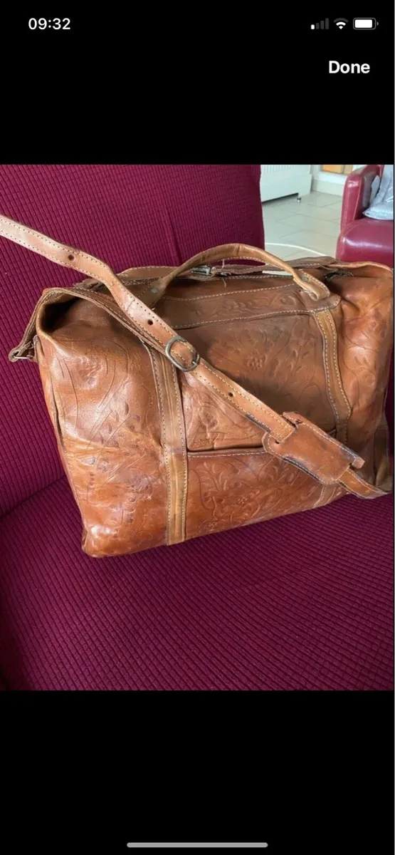 Large Vintage Leather Hold All - Image 1