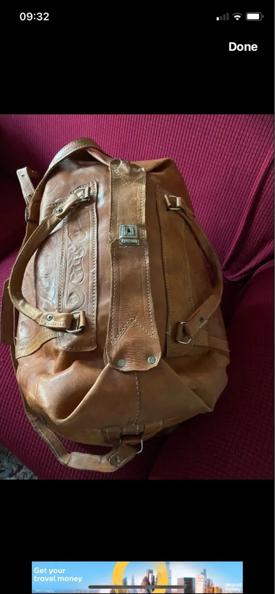 Large Vintage Leather Hold All - Image 2