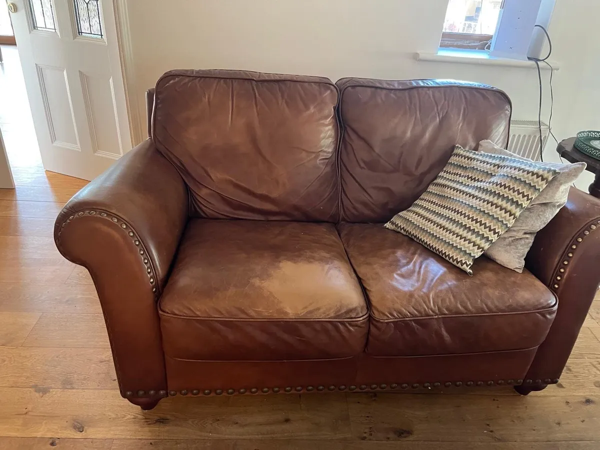 Real leather couch - Image 1