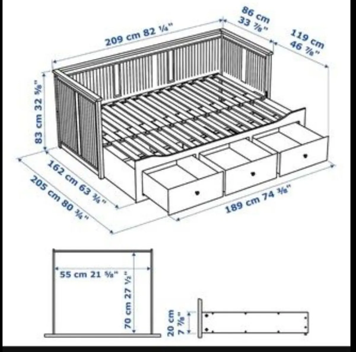 IKEA daybed (day bed ) single/double - Image 4