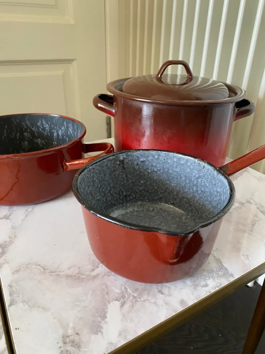 Pots - enamel pots - red - Image 1