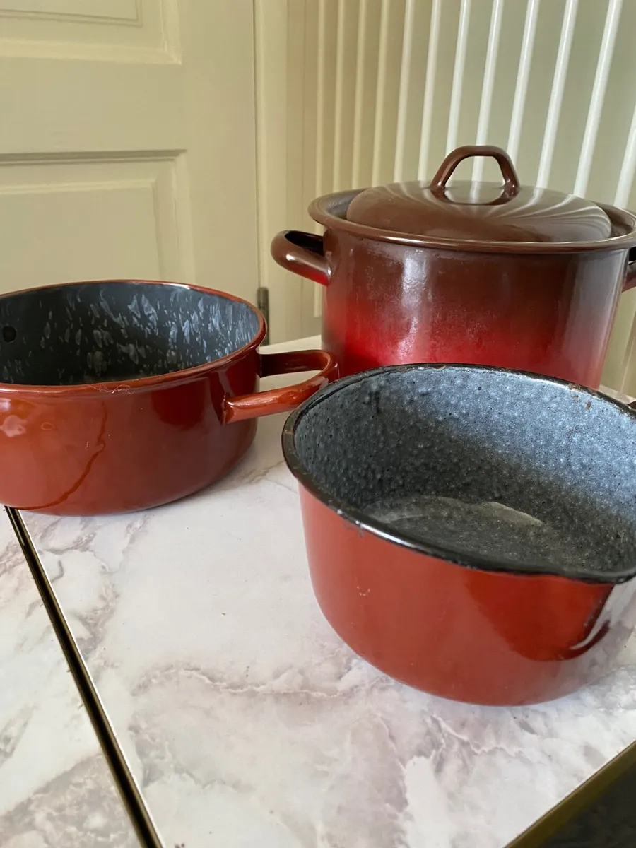 Pots - enamel pots - red - Image 3