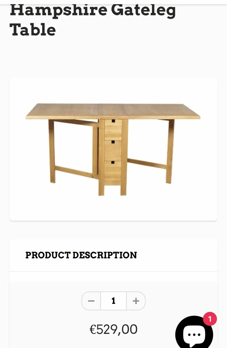 Oak Solid Quality leaf foldable kitchen table - Image 3