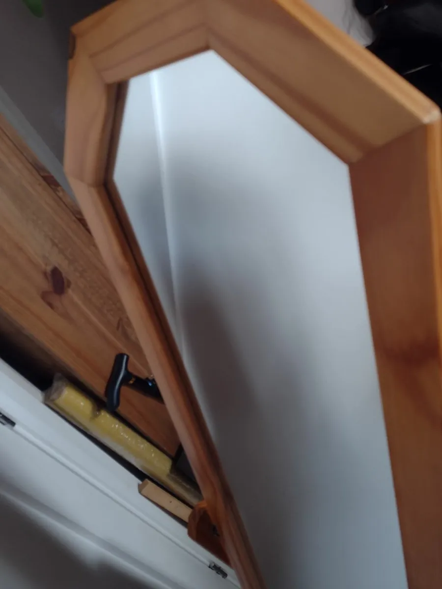 Full length wooden cheval bedroom mirror - Image 2