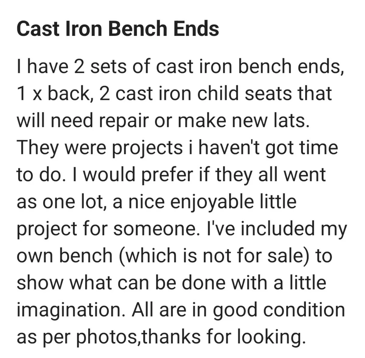 Cast Iron Bench Ends - Image 1