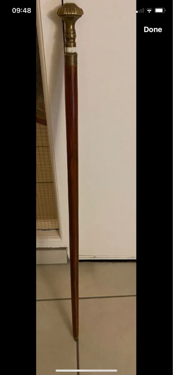 Timber/ Brass /Mother of Pearl Walking Stick - Image 3