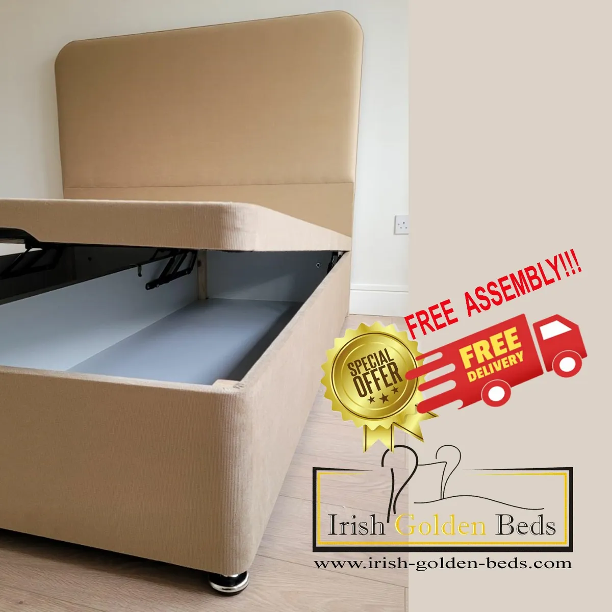 bed bed bed , storige lift up and headboard - Image 1