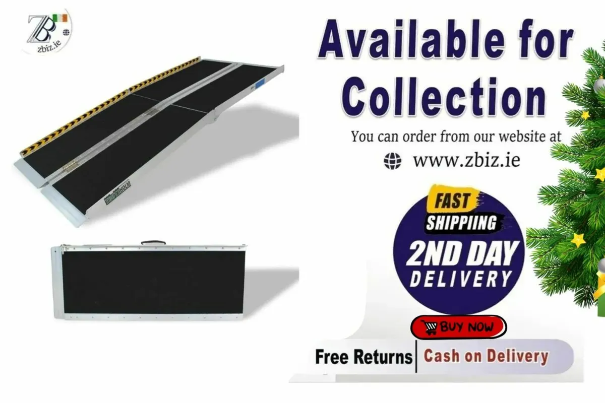 7-Foot Mobility Ramp Durable Aluminum Construction - Image 1
