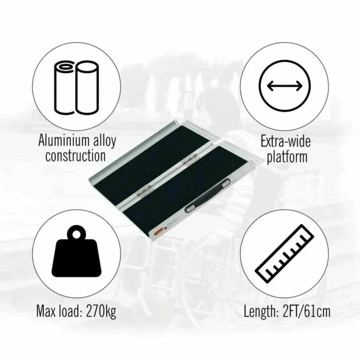 7-Foot Mobility Ramp Durable Aluminum Construction - Image 4