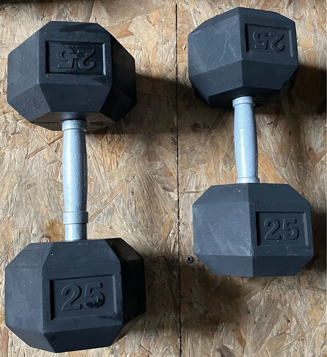 2x25kg hex dumbbells