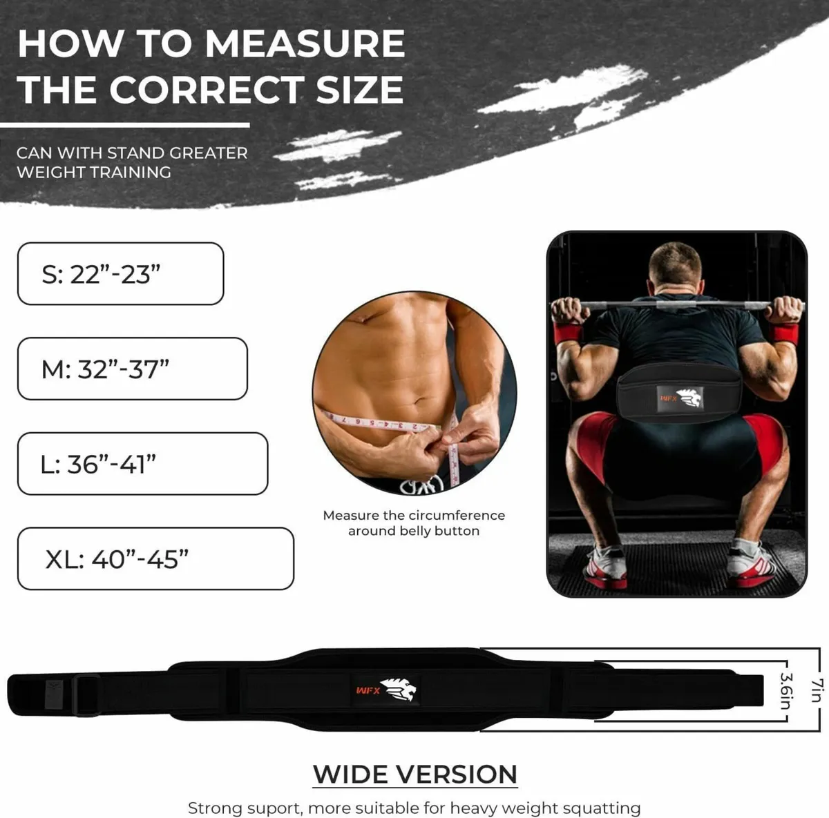WFX Weight Lifting Belt Gym Fitness Double Strengt - Image 2